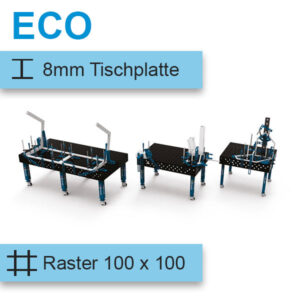 GPPH Schweisstisch ECO in schwarz blau und 100 x 100 Raster
