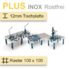 GPPH Schweisstisch INOX PLUS in silber blau und 100 x 100 Raster