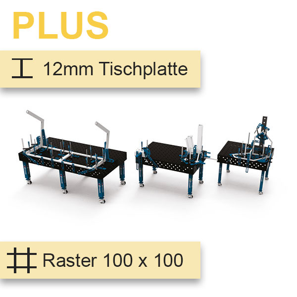 GPPH Schweisstisch PLUS in schwarz blau und 100 x 100 Raster